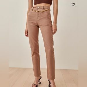 Cynthia Garment Dye High Rise Straight Jeans in Clay